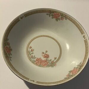 Floral China Porcelain Serving Bowl 9” Diameter 3” Deep